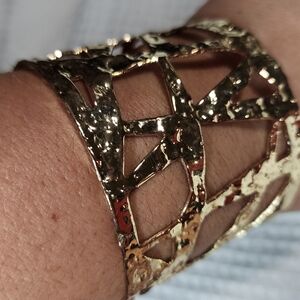 Vintage Hammered Warrior Cuff Bracelet